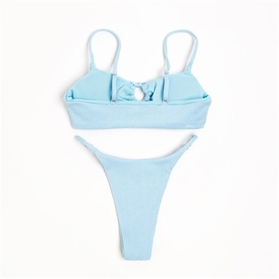 Купальник раздельный с завязками спереди женский MINAKU, размер 48, голубой