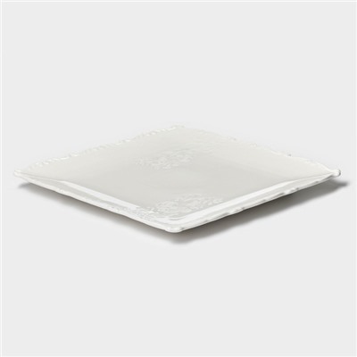 Пирожковая тарелка Magistro Kingdom, 26×2 см, квадратная, фарфор, белая