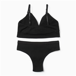 Комплект нижнего белья женский (топ, трусы) Collorista, чёрный, размер 42-44