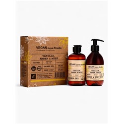 Подарочный набор женский VEGAN.Love.Studio, гель для душа, мыло для рук, парфюмированный, ваниль, амбра, мускус