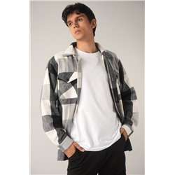 Мужская теплая рубашка в клетку Happyfox