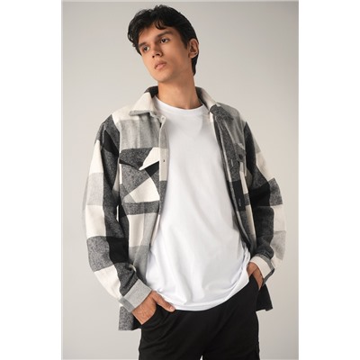 Мужская теплая рубашка в клетку Happyfox