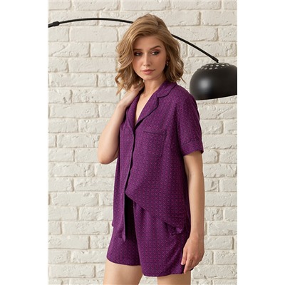 Пижама жен: куртка, шорты Mia Cara AW23WW320 Plum Jam сливовый