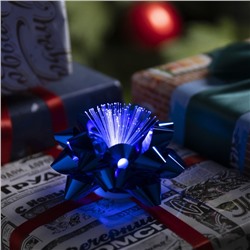 Светодиодная игрушка «Бант-звезда» 10 см, от батареек LR44×3, свечение мульти, синяя