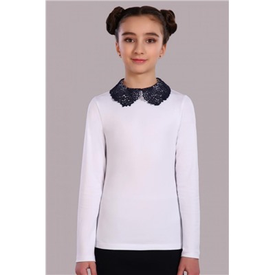 Блузка для девочки Марта 13153 (Белый/темно-синий)