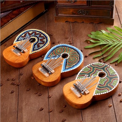 Сувенирный музыкальный инструмент «Калимба», 21×14.5×4 см, МИКС