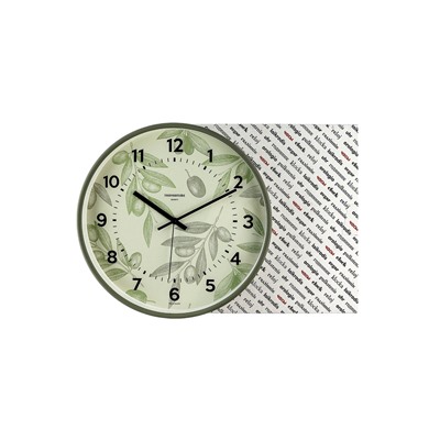 Часы настенные классические «Цветы», d=30.5 см, зелёные