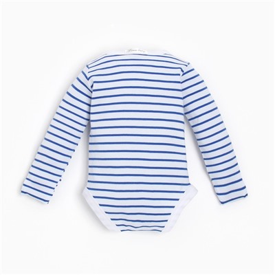 Боди детское, цвет белый/голубой, рост 56 см