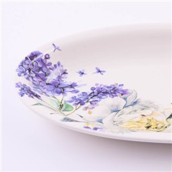 60222 Блюдо сервировочное овальное Букет фантазий доломит LR (х24)