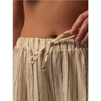 Шорты домашние женские SL HOME Linen, белые, размер 40-42