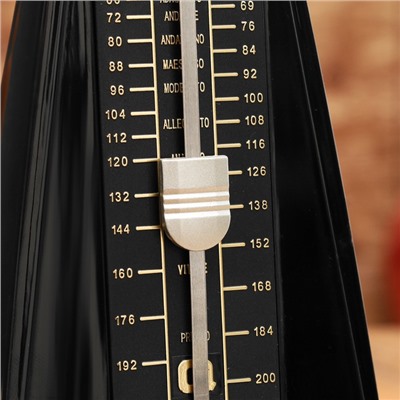 Метроном механический Gleam, черный, 40-408 ударов в минуту, 21×10×12 см