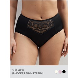 Omsa Трусы OmD 1234L EVERYDAY Трусы Slip Maxi (микрофибра с кружевом  высокая линия талии)