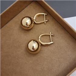Серьги висячие с шариком, цвет золотистый, 05025, арт.001.503