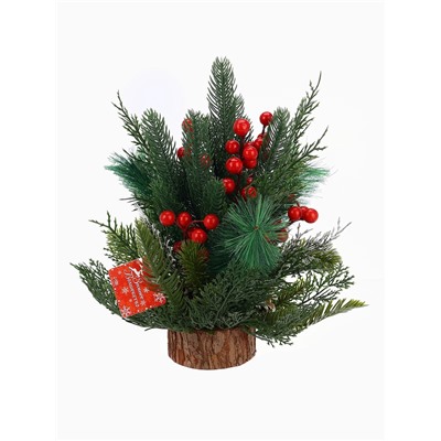 Новогодняя композиция на стол «Зимнее волшебство. Лесной фестиваль» пластик, шишки, ягоды, 30 см