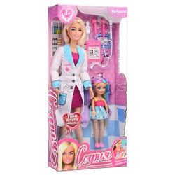 Кукла София врач, 29 см, с пациентом Машенька и акс, руки и ноги сгиб, в коробке