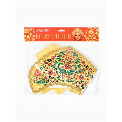 Ободок кокошник «Русская краса», цвет золотой, р-р 54-58