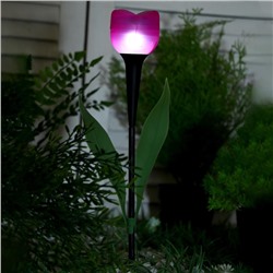 Садовый светильник на солнечной батарее «Тюльпан», 6×47×6 см, 1 LED, свечение белое