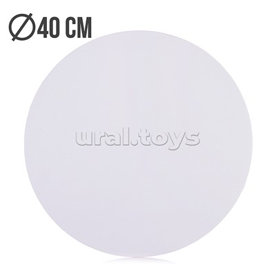 Холст на картоне Ø40 см гунтованный "ART" 100% хлопок 280 г/м², мелкое зерно, цвет белый, термоусадочная пленка