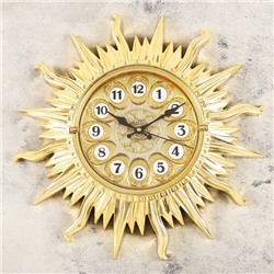 Часы настенные, серия: Интерьер, «Карора», дискретный ход, 35×35 см, золотистые