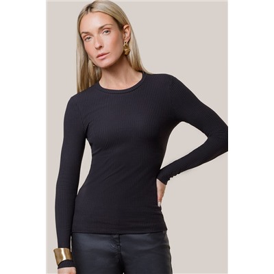 Джемпер из трикотажа в широкий рубчик VILATTE, 1130038