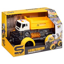 Машина "Мега самосвал" 1:16 (свет, звук) в коробке (цвет желтый)