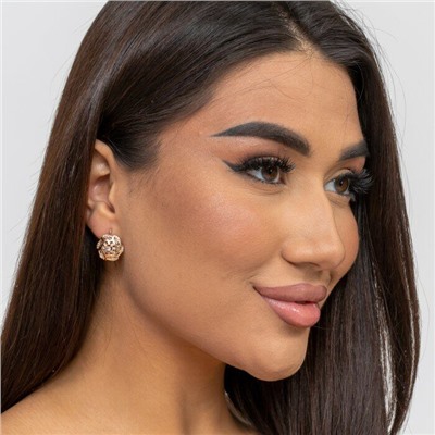 Серьги ювелирная бижутерия коллекция "Дубай" покрытие: позолота, вставка: фианиты, 5808, арт.216.367