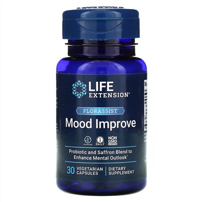 Life Extension, FLORASSIST, комплекс для улучшение настроения, 30 вегетарианских капсул