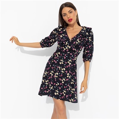 Платье из 100% вискозы, Желаю проказничать (dark, с поясом)