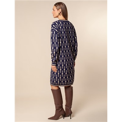 Платье жаккардовой вязки с кашемиром