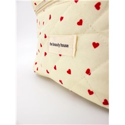 “‣”  COSMETIC BAG - КОСМЕТИЧКА ТКАНЕВАЯ "LOVE" В КРАСНОЙ ГАММЕ