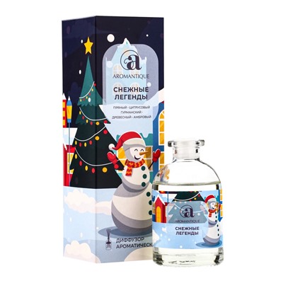 Новогодний ароматический диффузор Aromantique «Снежные легенды», с палочками, для дома, 50 мл