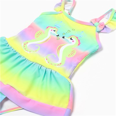 Купальник слитный для девочек, цвет салатовый, рост 116-122 см