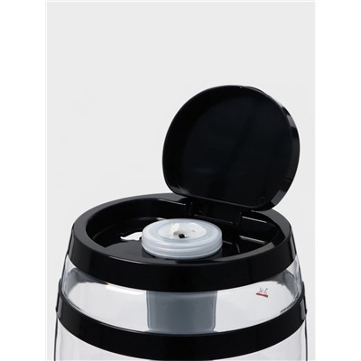 Пивной бочонок «Банный», колба 3 л, ёмкость для льда, подсветка, пластик, чёрный