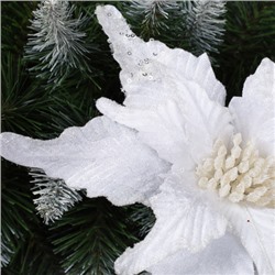 Цветок декоративный Пуансеттия 24х28 см белый / NG33-9 /уп 60/600/