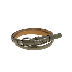 Ремень женский из лакированной искусственной кожи, цвет  хаки