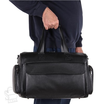 Сумка дорожная кожаная 8063G black S-Style
