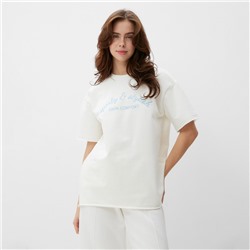 Футболка женская MINAKU SPORTY & STYLISH, цвет экрю, размер 50