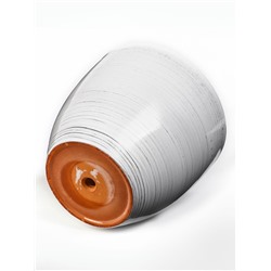 Горшок для цветов «День», керамический, с поддоном, 2.5 л, белый с полосками