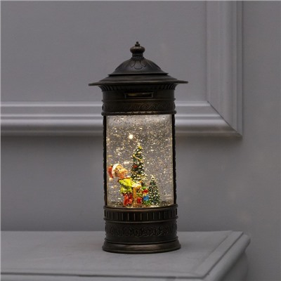 Светодиодная фигура «Фонарь с эльфом» 14×27×14 см, пластик, батарейки ААх3 (не в комплекте), USB, свечение тёплое белое