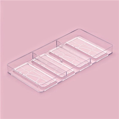 Форма для шоколада KONFINETTA «Плитка», 28×14 см, 4 ячейки 11.7×4.8×0.7 см, прозрачная