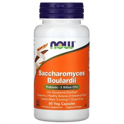 Now Foods, сахаромицеты Буларди, 60 вегетарианских капсул