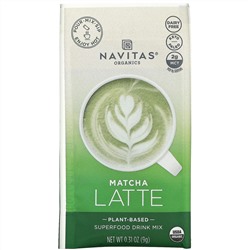 Navitas Organics, Latte Superfood Drink Mix, Matcha, 10 Packets, 0.31 oz (9 g) Each