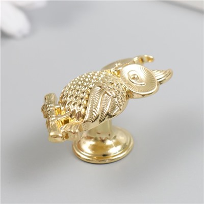 Ручка для шкатулки металл «Филин на ветке», золото, 5.2×2.2 см