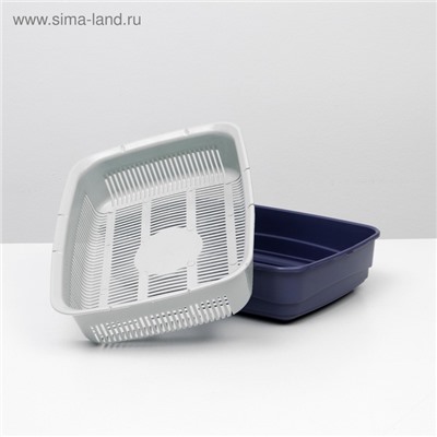 Лоток большой с сеткой Atlantis «Стандарт», 42×31×10 см, фиолетовый