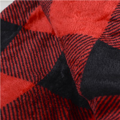 Плед флисовый 150х200 см Красный в клетку / GP611-3 /уп 20/100/ 696141 новогодний