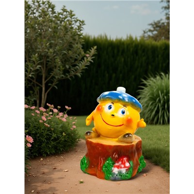 Садовая фигура из гипса «Колобок в кепке», 46×35×35 см