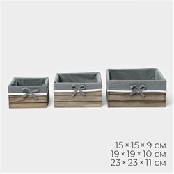 Корзины для хранения LaDо́m, 3 шт., ручной работы, квадрат