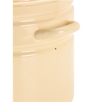 УЦЕНКА Кастрюля эмалированная, 10 л, d=26.5 см, с крышкой, цилиндрическая, слоновая, кости