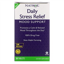 Natrol, ежедневное средство для снятия напряжения, с медленным высвобождением, 30 таблеток