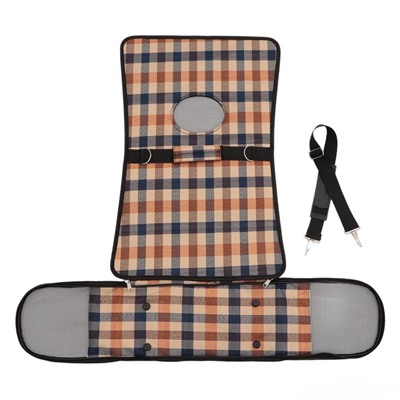 Сумка - переноска, размер M, 43×21×26 см, каркасная, со шторкой, клетчатая